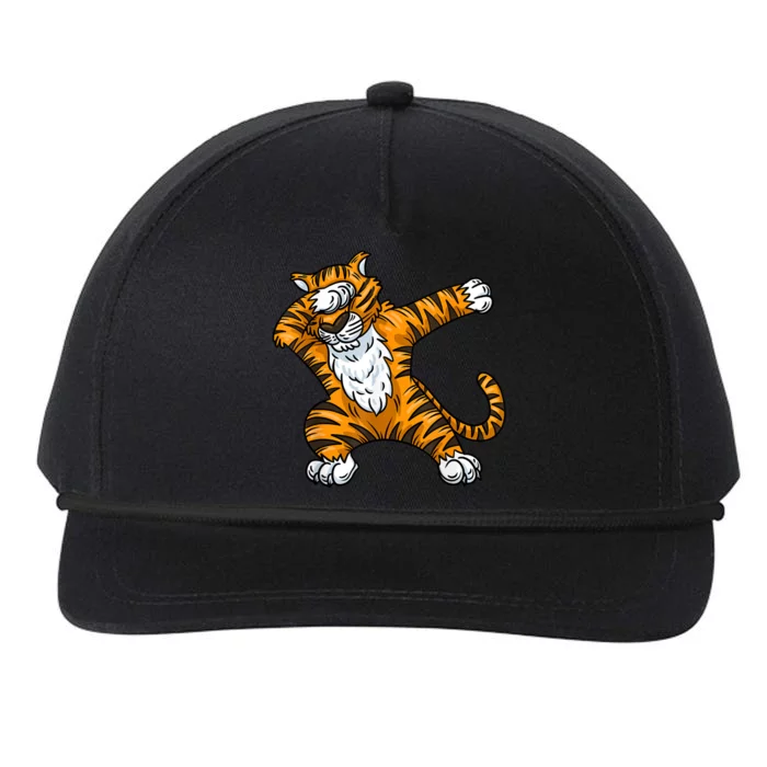 Tiger Dabbing Funny Tiger Funny Animal Tiger Lover Tiger Snapback Five-Panel Rope Hat