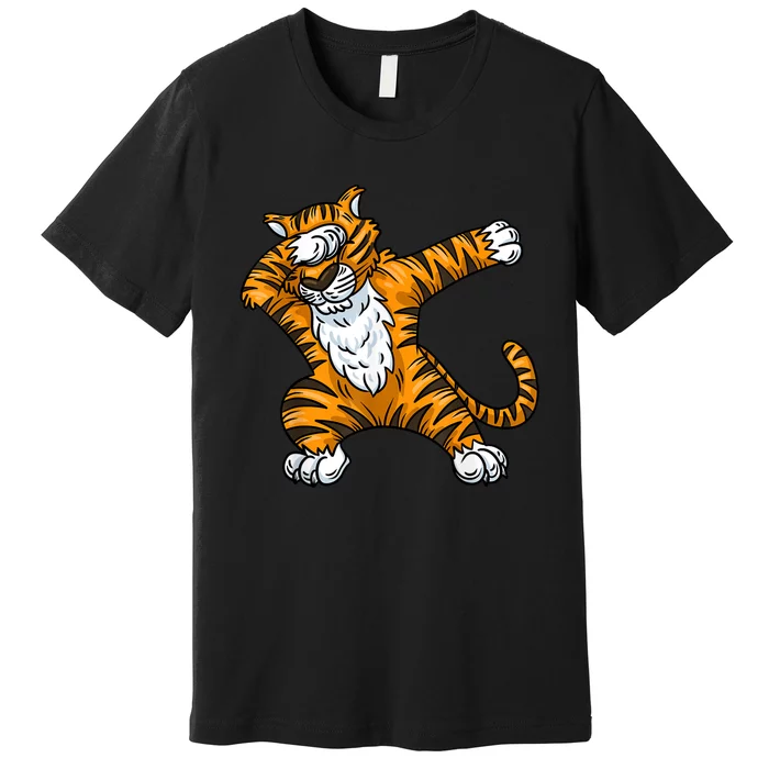 Tiger Dabbing Funny Tiger Funny Animal Tiger Lover Tiger Premium T-Shirt