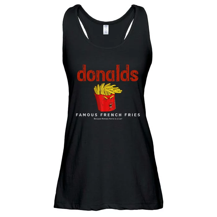 Trump Donalds Famous French Fries Because Kamala Is Liar Ladies Essential Flowy Tank