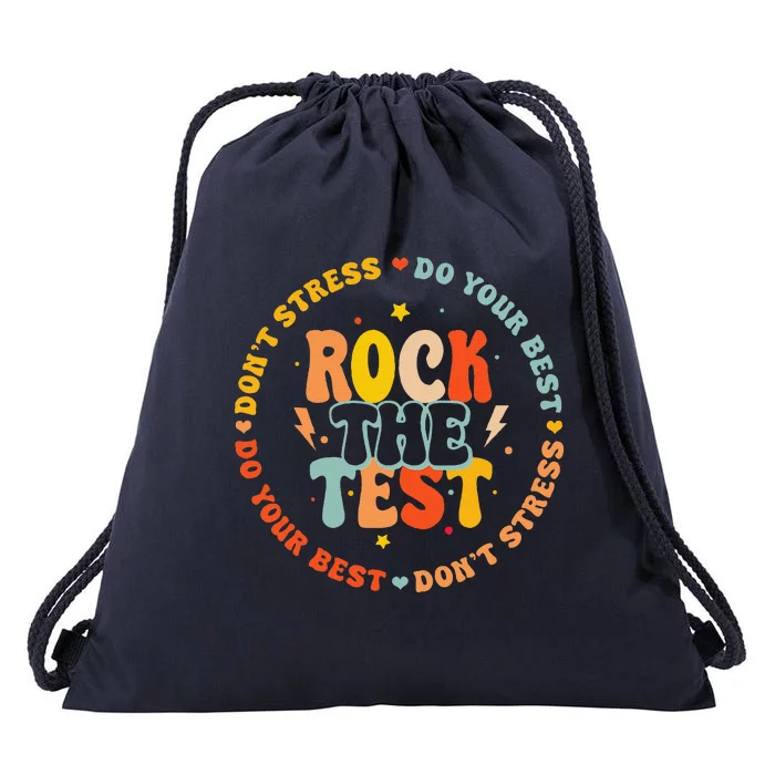 Testing Day For Teachers Student Rock The Test Drawstring Bag