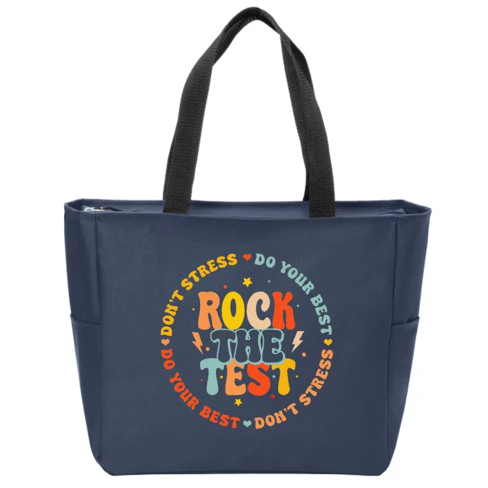 Testing Day For Teachers Student Rock The Test Zip Tote Bag