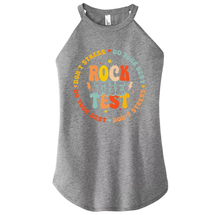 Testing Day For Teachers Student Rock The Test Women’s Perfect Tri Rocker Tank