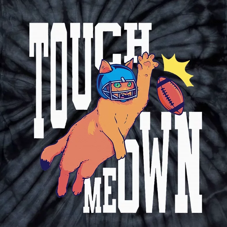 Touch Down Football Cat Tie-Dye T-Shirt