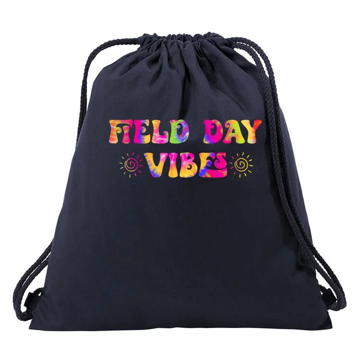 Tie Dye Field Day Vibes Last Day Of School Field Day Teacher Gift Drawstring Bag