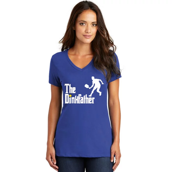 The Dink Father Pickleball Dad Funny Pickleball Women's V-Neck T-Shirt