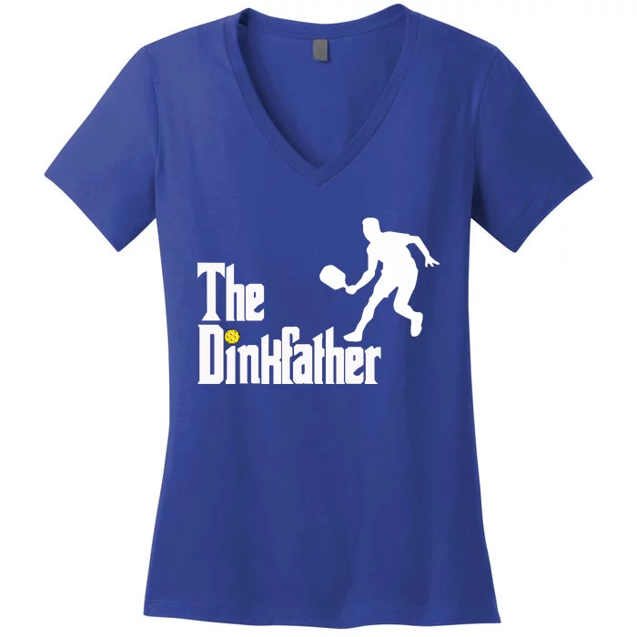 The Dink Father Pickleball Dad Funny Pickleball Women's V-Neck T-Shirt