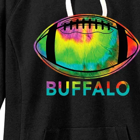 Tie Dye Football Buffalo Women's Fleece Hoodie