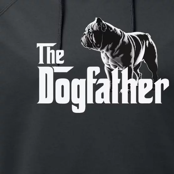 The Dogfather Funny Bulldog Performance Fleece Hoodie