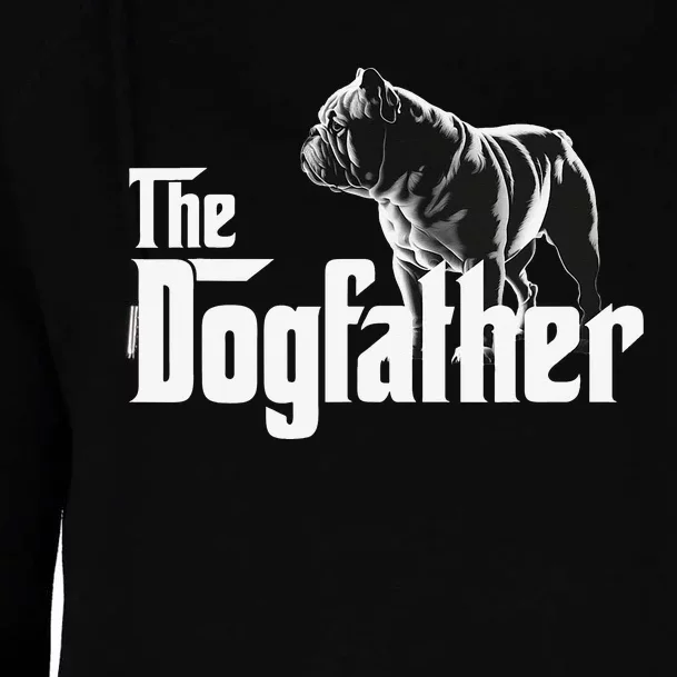 The Dogfather Funny Bulldog Womens Funnel Neck Pullover Hood