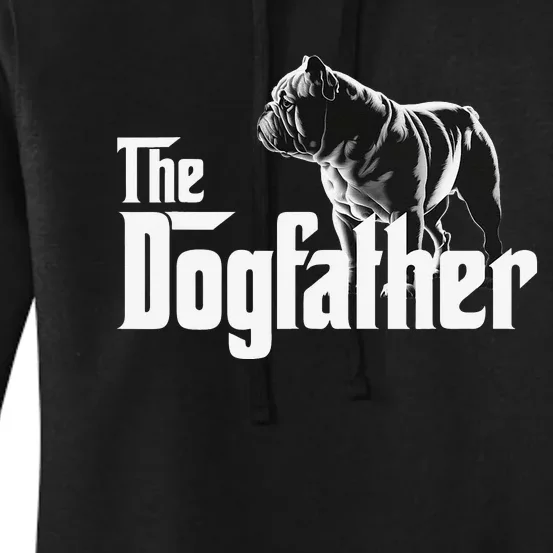 The Dogfather Funny Bulldog Women's Pullover Hoodie