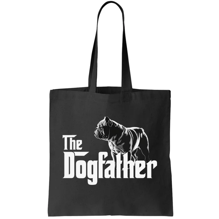 The Dogfather Funny Bulldog Tote Bag