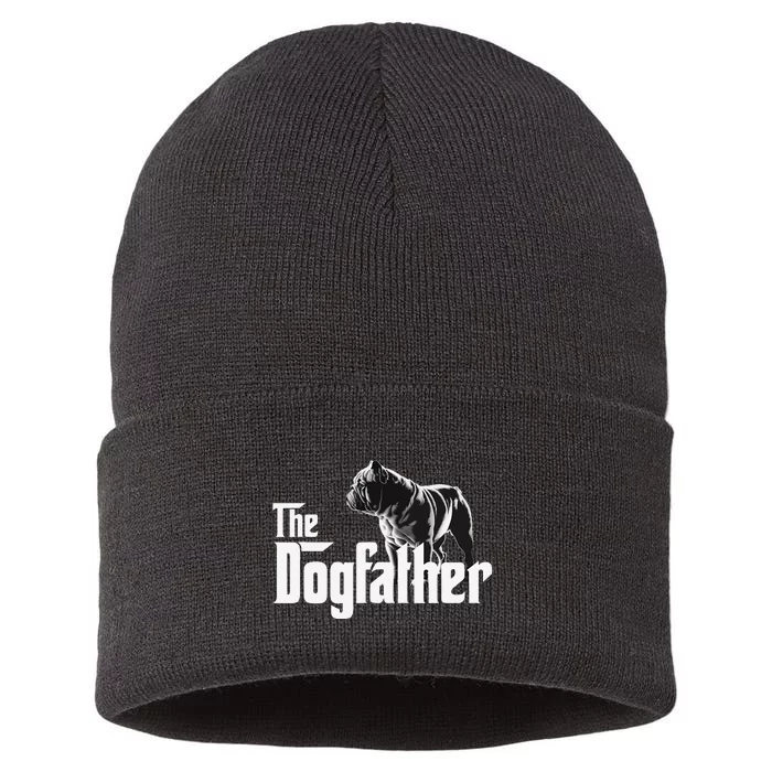 The Dogfather Funny Bulldog Sustainable Knit Beanie