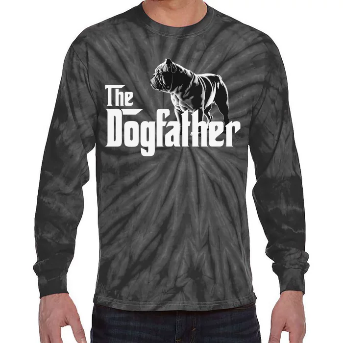 The Dogfather Funny Bulldog Tie-Dye Long Sleeve Shirt