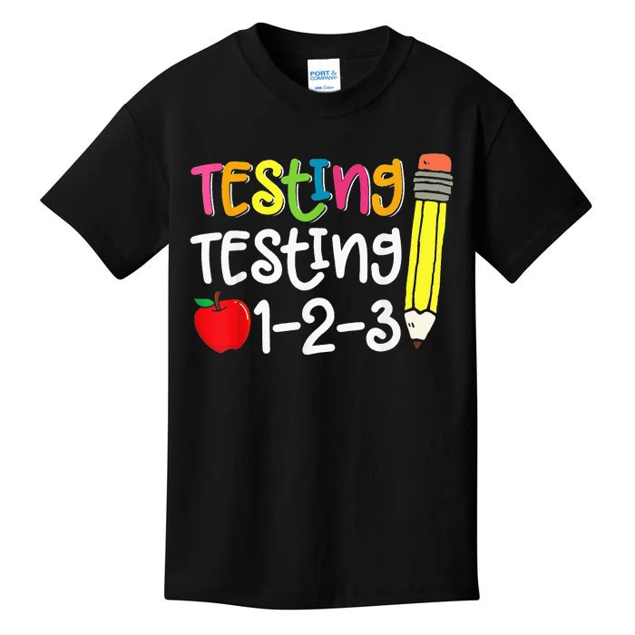 Testing Day For Teacher Testing Testing 123 Cute Test Day Kids T-Shirt