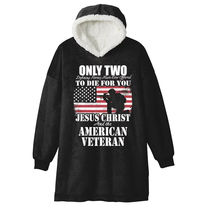 Two Died For You Jesus And American Gift Memorial Gift Hooded Wearable Blanket