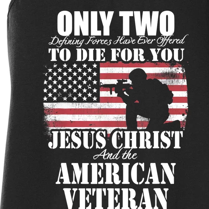 Two Died For You Jesus And American Gift Memorial Gift Women's Racerback Tank