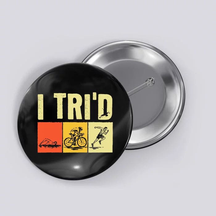 Triathlon Design For Women Triathlon Sport Lovers Button