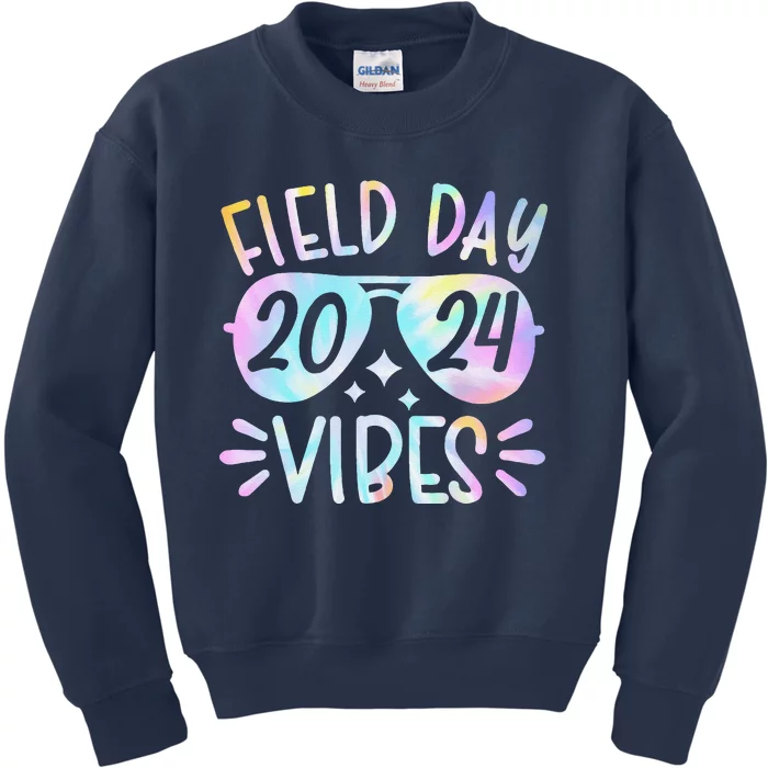 Tie Dye Field Day Vibes Funny For Teacher Field Day 2024 Kids Sweatshirt