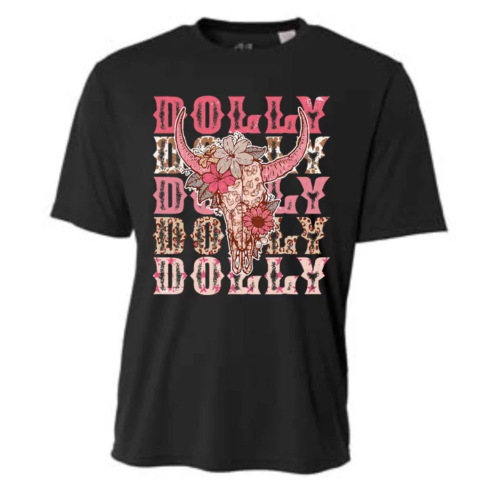 Trendy Dolly First Name Guitar Pink Cowgirl Western Cooling Performance Crew T-Shirt