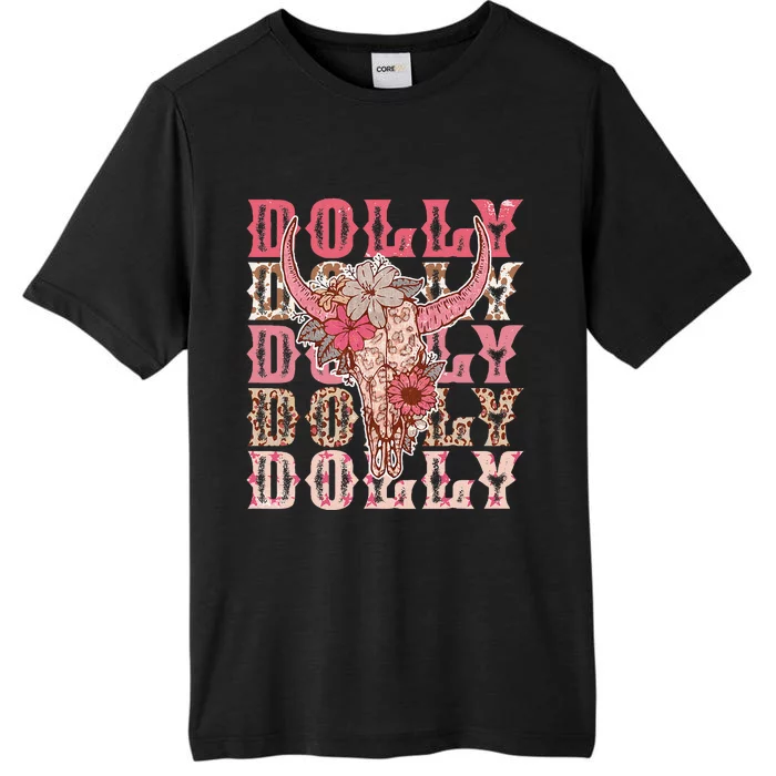 Trendy Dolly First Name Guitar Pink Cowgirl Western ChromaSoft Performance T-Shirt