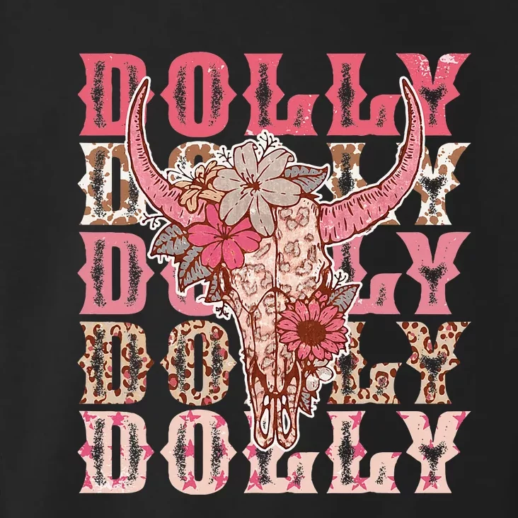 Trendy Dolly First Name Guitar Pink Cowgirl Western Toddler Hoodie