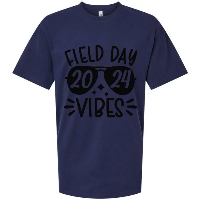 Tie Dye Field Day Vibes Funny For Teacher Field Day 2024 Sueded Cloud Jersey T-Shirt