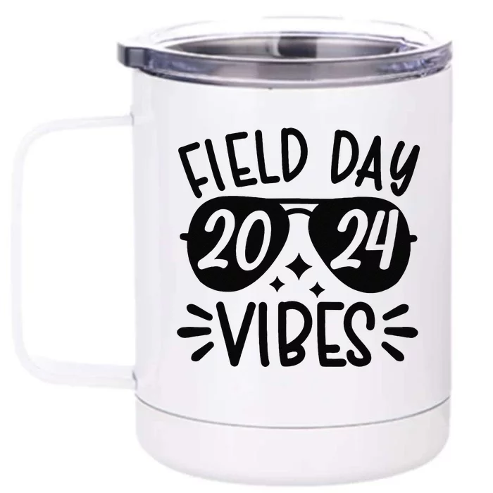 Tie Dye Field Day Vibes Funny For Teacher Field Day 2024 Front & Back 12oz Stainless Steel Tumbler Cup