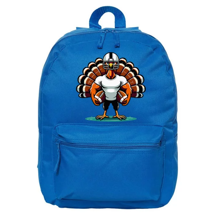 Turkey Day Football Player Fall Thanksgiving 16 in Basic Backpack