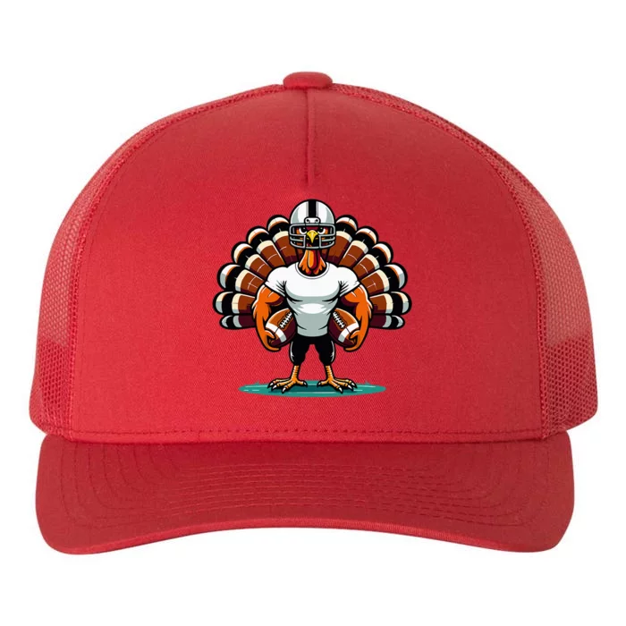 Turkey Day Football Player Fall Thanksgiving Yupoong Adult 5-Panel Trucker Hat