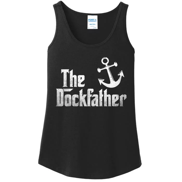 The Dockfather Funny Boating Fishing Boat Dad Captain Ladies Essential Tank