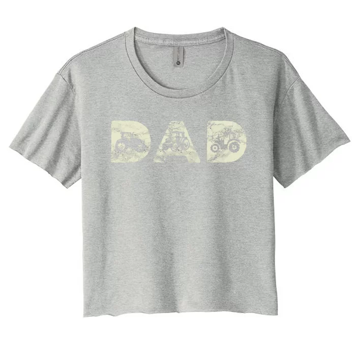 Tractor Dad Farming Father Farm Lover Farmer Daddy Women's Crop Top Tee