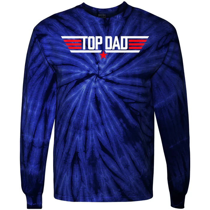 Top Dad Funny 80s Father Air Humor Movie Gun Fathers Day Tie-Dye Long Sleeve Shirt