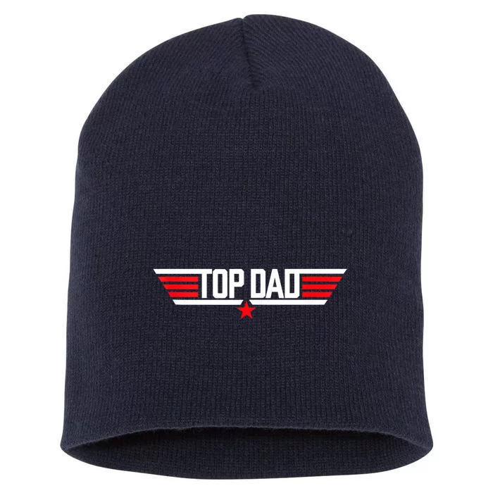 Top Dad Funny 80s Father Air Humor Movie Gun Fathers Day Short Acrylic Beanie