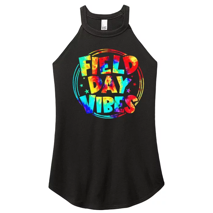 Tie Dye Field Day Vibes Last Day Of School Field Day Teacher Women’s Perfect Tri Rocker Tank