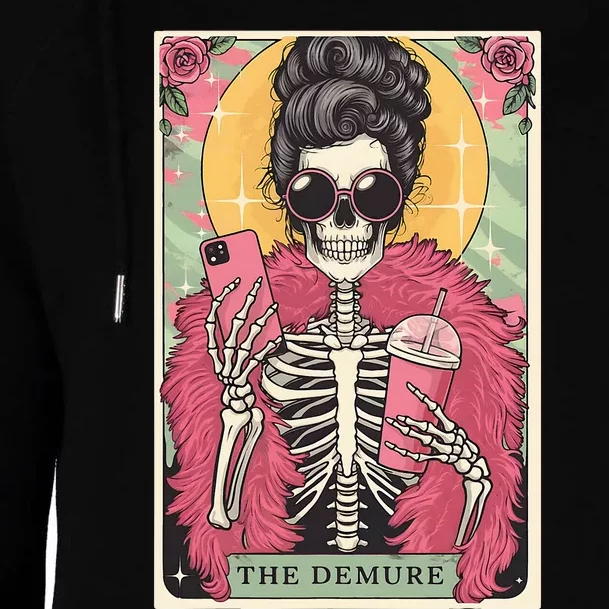 The Demure Funny Tarot Card Meme Womens Funnel Neck Pullover Hood