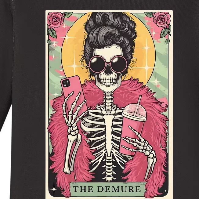 The Demure Funny Tarot Card Meme Baby Long Sleeve Bodysuit