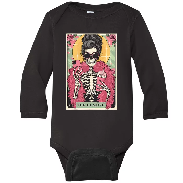 The Demure Funny Tarot Card Meme Baby Long Sleeve Bodysuit