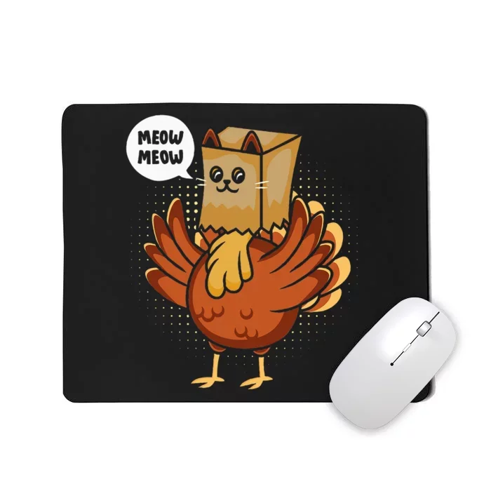 Thanksgiving Day Fake Cat Turkey Meow Animal Farmer Mousepad