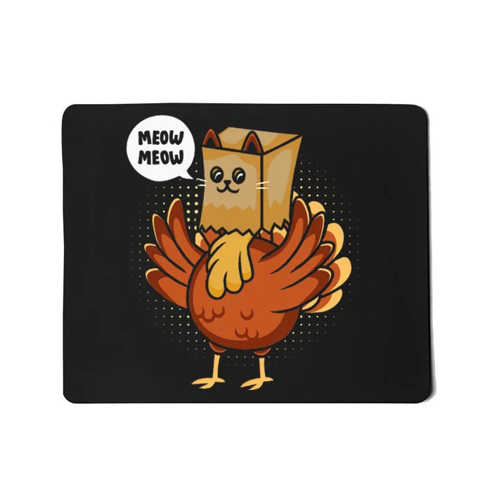 Thanksgiving Day Fake Cat Turkey Meow Animal Farmer Mousepad