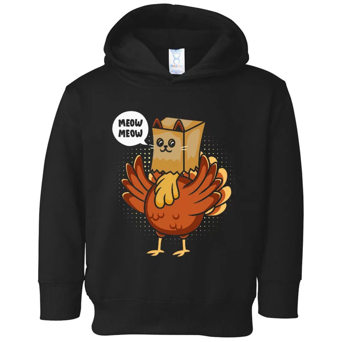 Thanksgiving Day Fake Cat Turkey Meow Animal Farmer Toddler Hoodie