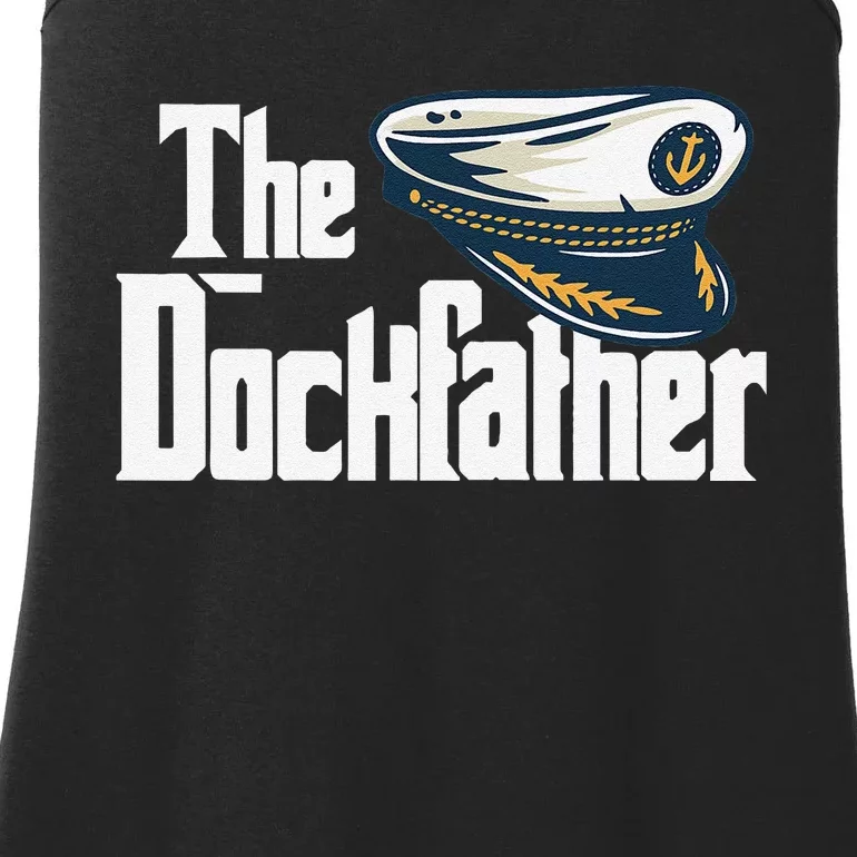 The Dockfather Funny Boating Fishing Boat Dad Captain Boater Ladies Essential Tank