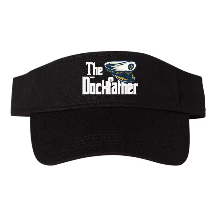 The Dockfather Funny Boating Fishing Boat Dad Captain Boater Valucap Bio-Washed Visor