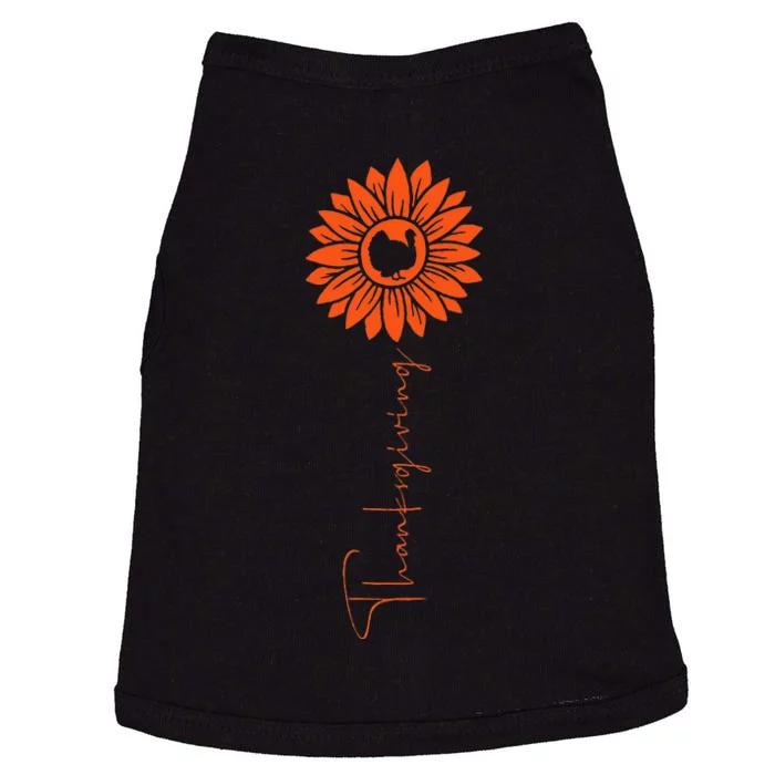 Turkey Day Fun Sunflowerthemed Autumn Celebration Doggie Tank