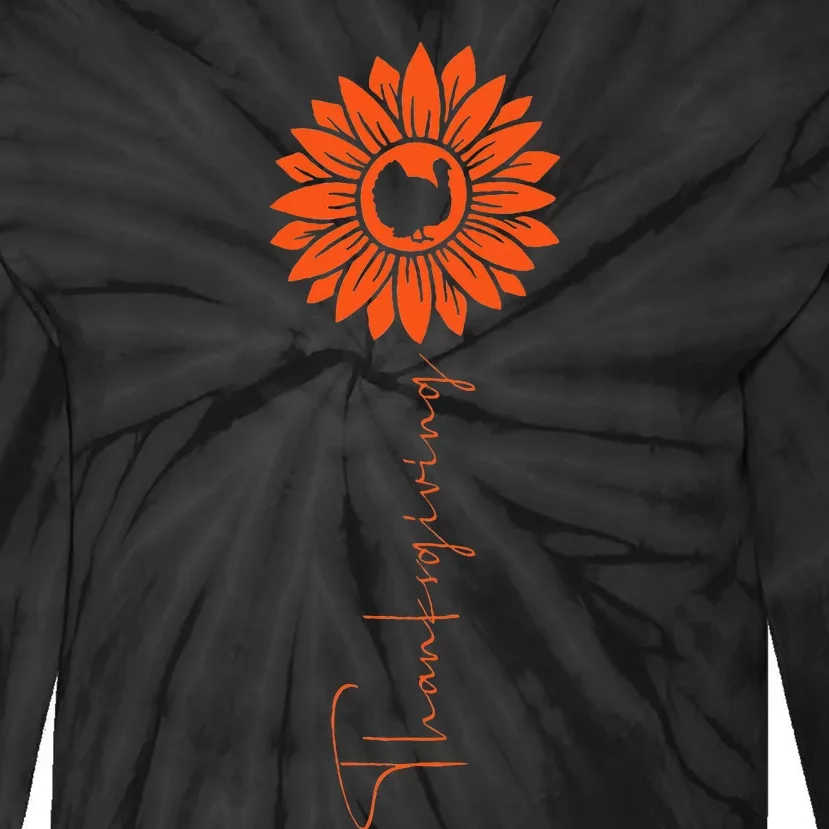 Turkey Day Fun Sunflowerthemed Autumn Celebration Tie-Dye Long Sleeve Shirt