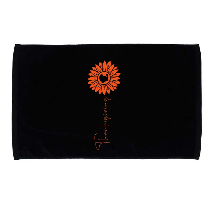 Turkey Day Fun Sunflowerthemed Autumn Celebration Microfiber Hand Towel