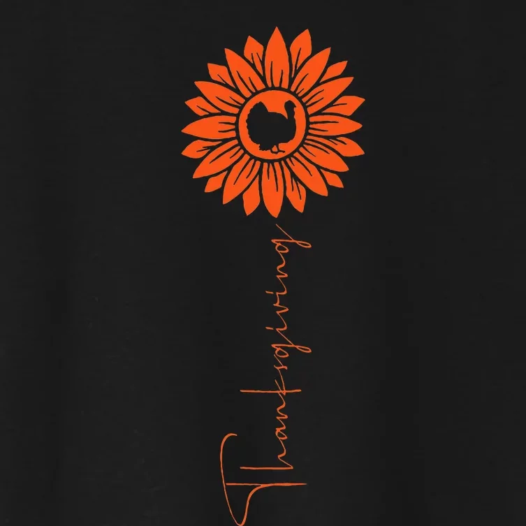 Turkey Day Fun Sunflowerthemed Autumn Celebration Women's Crop Top Tee