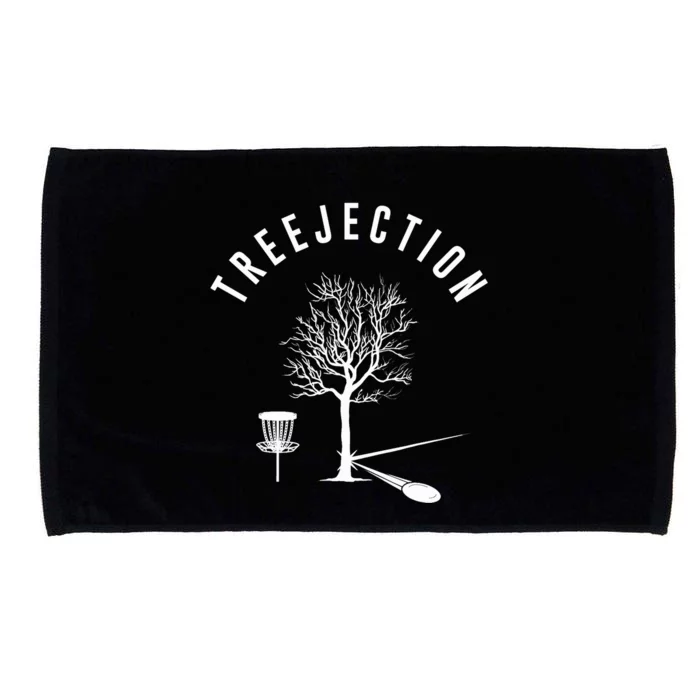 Treejection Disc Golf Funny Sports Tree Disc Golf Player Microfiber Hand Towel