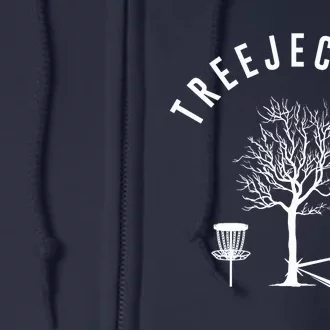 Treejection Disc Golf Funny Sports Tree Disc Golf Player Full Zip Hoodie