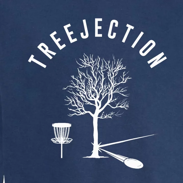 Treejection Disc Golf Funny Sports Tree Disc Golf Player Garment-Dyed Sweatshirt