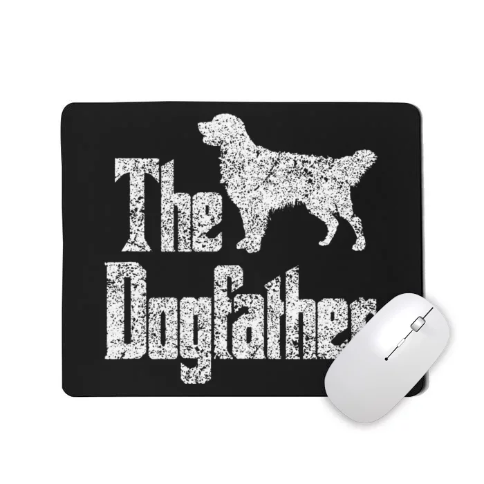 The Dogfather , Golden Retriever silhouette, dog gift Mousepad